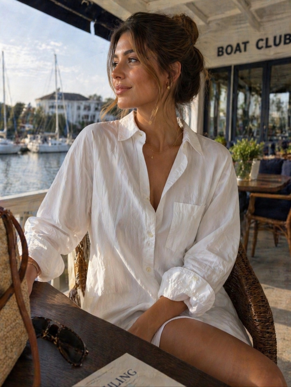 James Perse White Button-Down Cotton Shirt